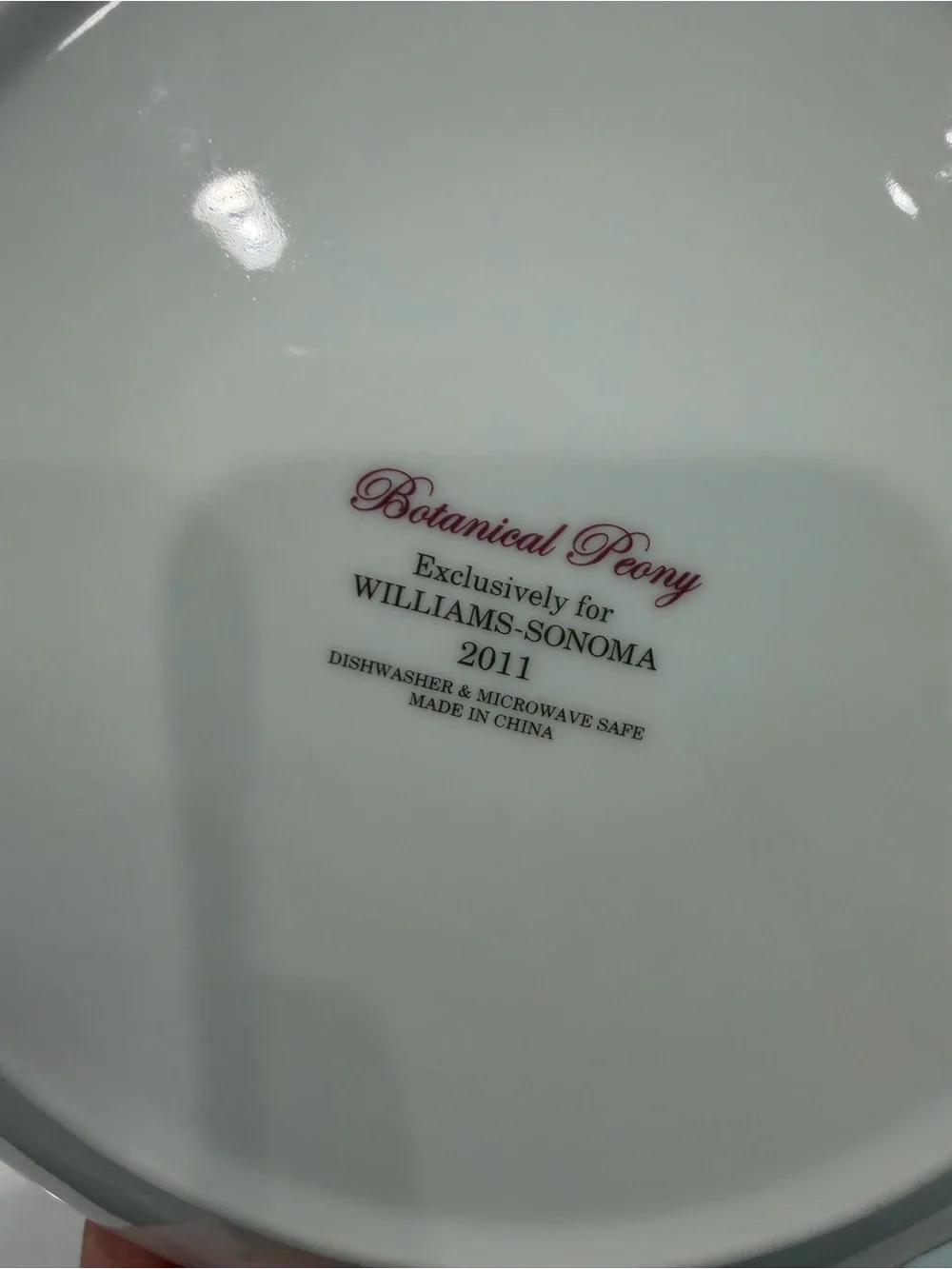 Williams Sonoma botanical peony set of four salad plates 2011